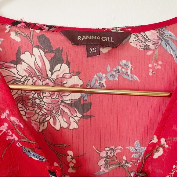 Ranna Gill Keira Red Floral Dress XS - Picture 10 of 11